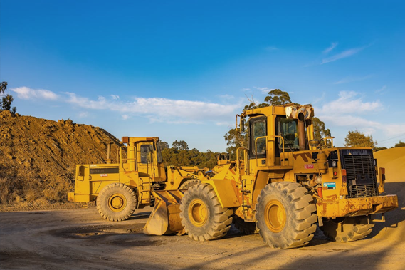 Heavy machinery in a quarry